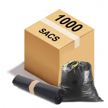Sac poubelle à lien coulissant - 50 L - 26 microns - Par 1000