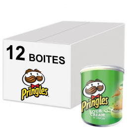 Biscuits Apéritif - Pringles Crème Oignons - Sour Creal & Onion 40g - 12 boîtes