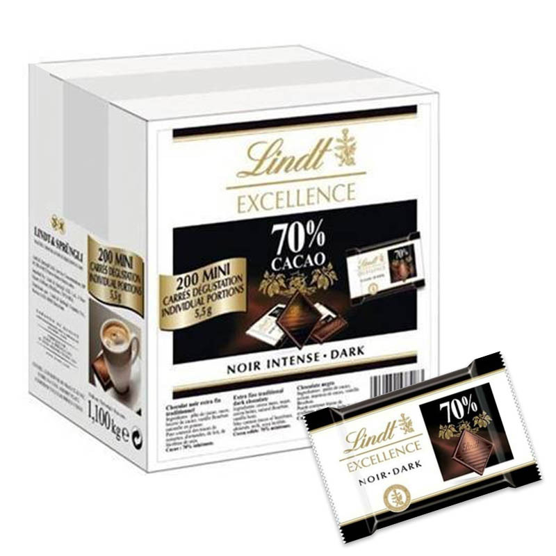 Mini-chocolats Lindt Excellence 70% Cacao x200 – 1,1kg