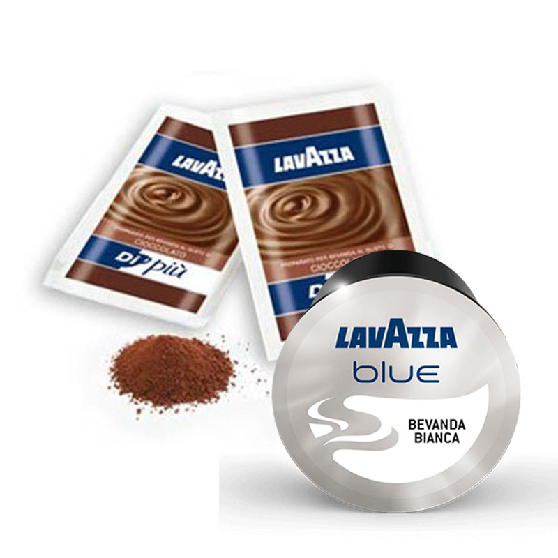 Lavazza Blue Bevanda Bianca Lait et Sticks de Chocolat Chaud - pour 50