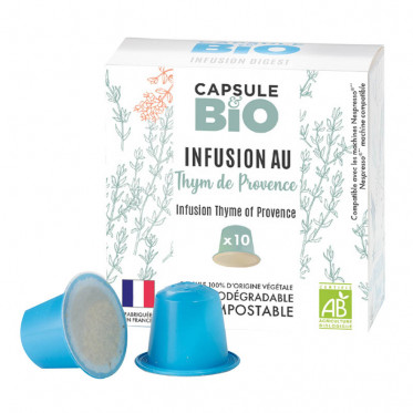 Capsules Nespresso compatible sans aluminium sans plastique - Infusion Verveine Menthe Bio - 10 capsules