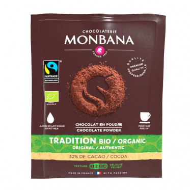 Chocolat Chaud Bio Monbana Tradition  - 100 dosettes individuelles