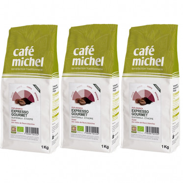 Café en Grains Bio Café Michel Expresso Gourmet - 3 paquets - 3 kg