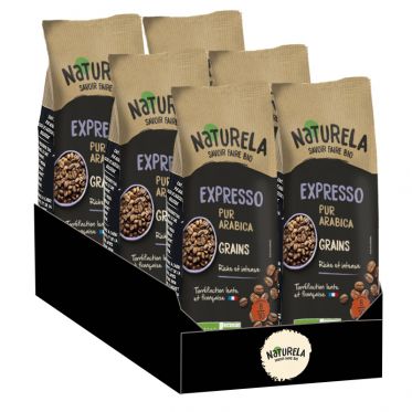NATURELA - Café Grains Bio - Café Arabica Bio - Torréfaction Lente -  Fabriqué en France - 500 g