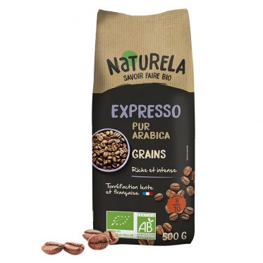 Café en Grains Bio Naturela Expresso Pur Arabica - 6 paquets - 3 kg