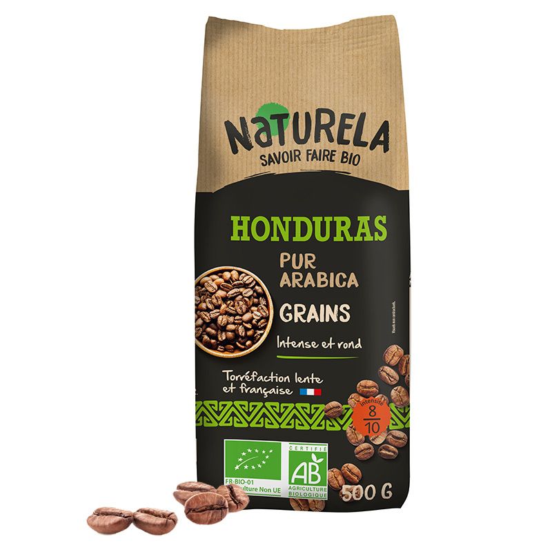 Naturela Honduras Pur Arabica Bio Café en Grains Torr France - 500 gr