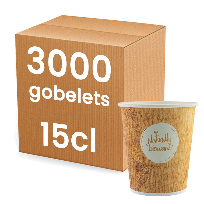 Gobelet jetable compostable- 26 cl - Lot de 50 sur