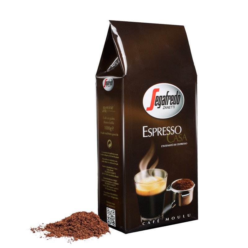 Segafredo Espresso Casa Café Moulu intensité 5/5 par 1 kg - Coffee-Webstore