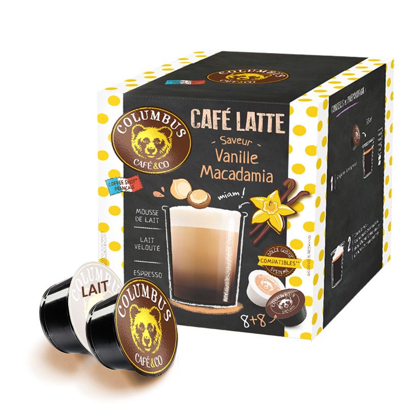 Capsule Café Latte Vanille Macadamia Columbus Café pour