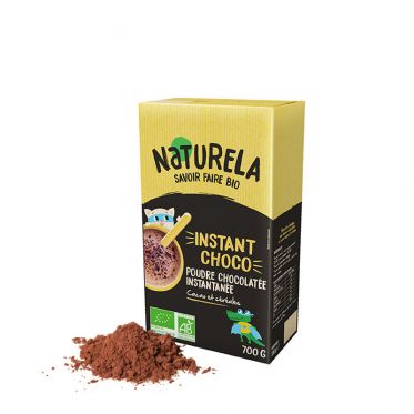 Chocolat Chaud en Poudre Bio Naturela Instant Choco - Sachet refermable de 700 gr