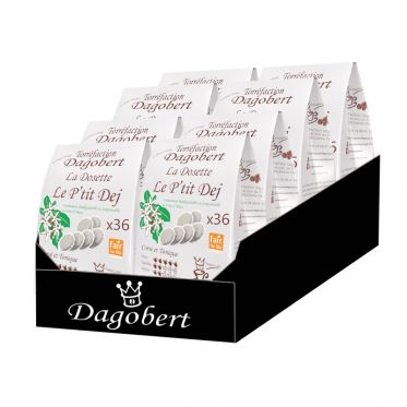 Dosette Senseo compatible Café Dagobert Bio Petit Déj - 8 paquets - 288 dosettes