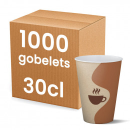Gobelet en Carton Recyclable Meilleur Prix 30 cl Ocre Marron - 100 gobelets