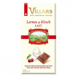Tablette de Chocolat au Lait Villars Liqueur Larmes de Kirsch - 100 gr