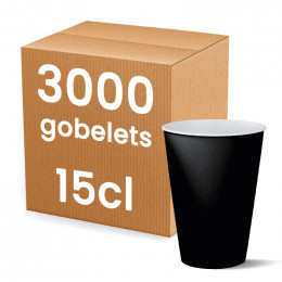 Gobelet en Carton Recyclable Meilleur Prix 15 cl Noir - 3000 gobelets