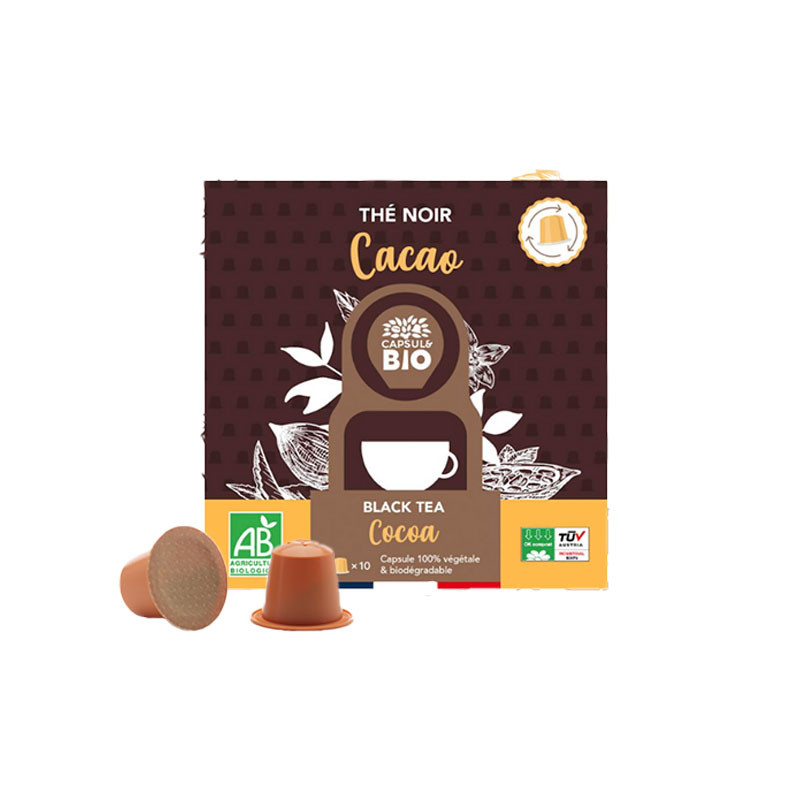 Capsule Thé Noir Cacao Bio pour Nespresso par 10 - Coffee-Webstore