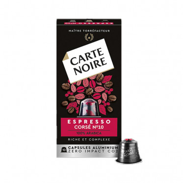 Capsule Nespresso Compatible Café Carte Noire Corsé n°10 - 5 boites - 50 Capsules