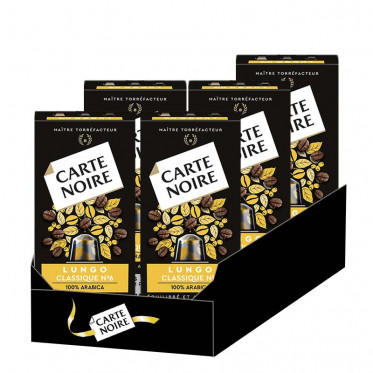 Capsule Nespresso Compatible Carte Noire n°8 Café Lungo "Fortissime" 5 boites - 50 Capsules