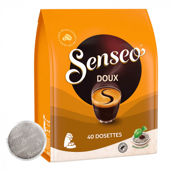 Dosette Senseo Café Doux - 10 paquets - 400 dosettes compostables