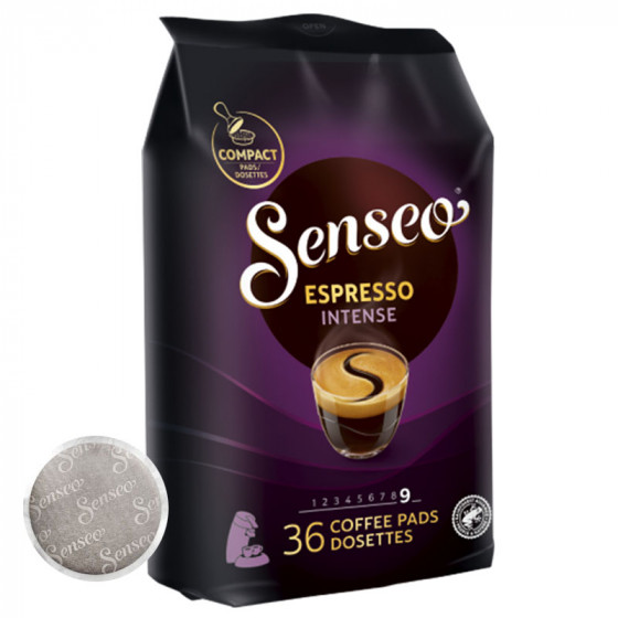 Dosette Senseo Espresso Intense 100% Arabica - 36 dosettes compostables - DDM 17/04/24