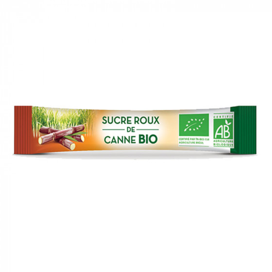 Sucre Roux de Canne Bio - Carton 1000 bûchettes