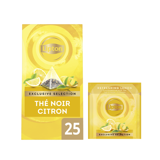 Thé Noir Lipton Exclusive Sélection Citron - 6 boites - 150 sachets pyramide