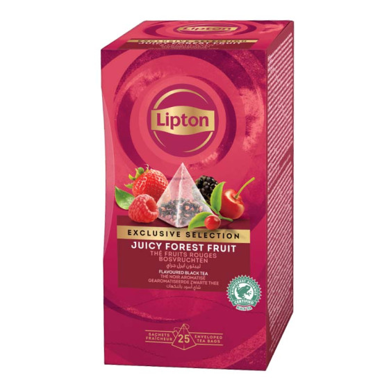 Thé Noir Lipton Exclusive Sélection Fruits Rouges - 25 sachets pyramide
