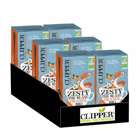 Thé Blanc Bio Clipper Zesty Orange - 6 boites - 120 sachets