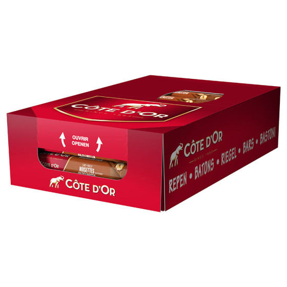 Barre Côte d'Or Chocolat au lait et noisettes - Boite de 32 paquets