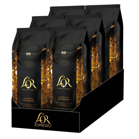 Café en Grains Bio L'Or Professional Espresso Splendide - 6 paquets - 6 Kg
