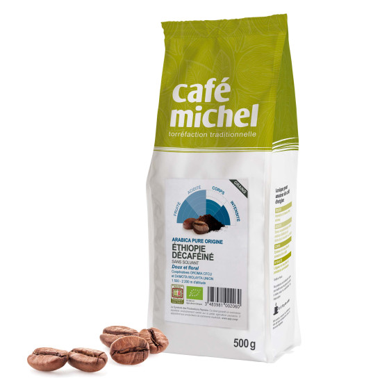 Café en Grains Bio Café Michel Éthiopie Décaféiné - 6 paquets - 3 Kg