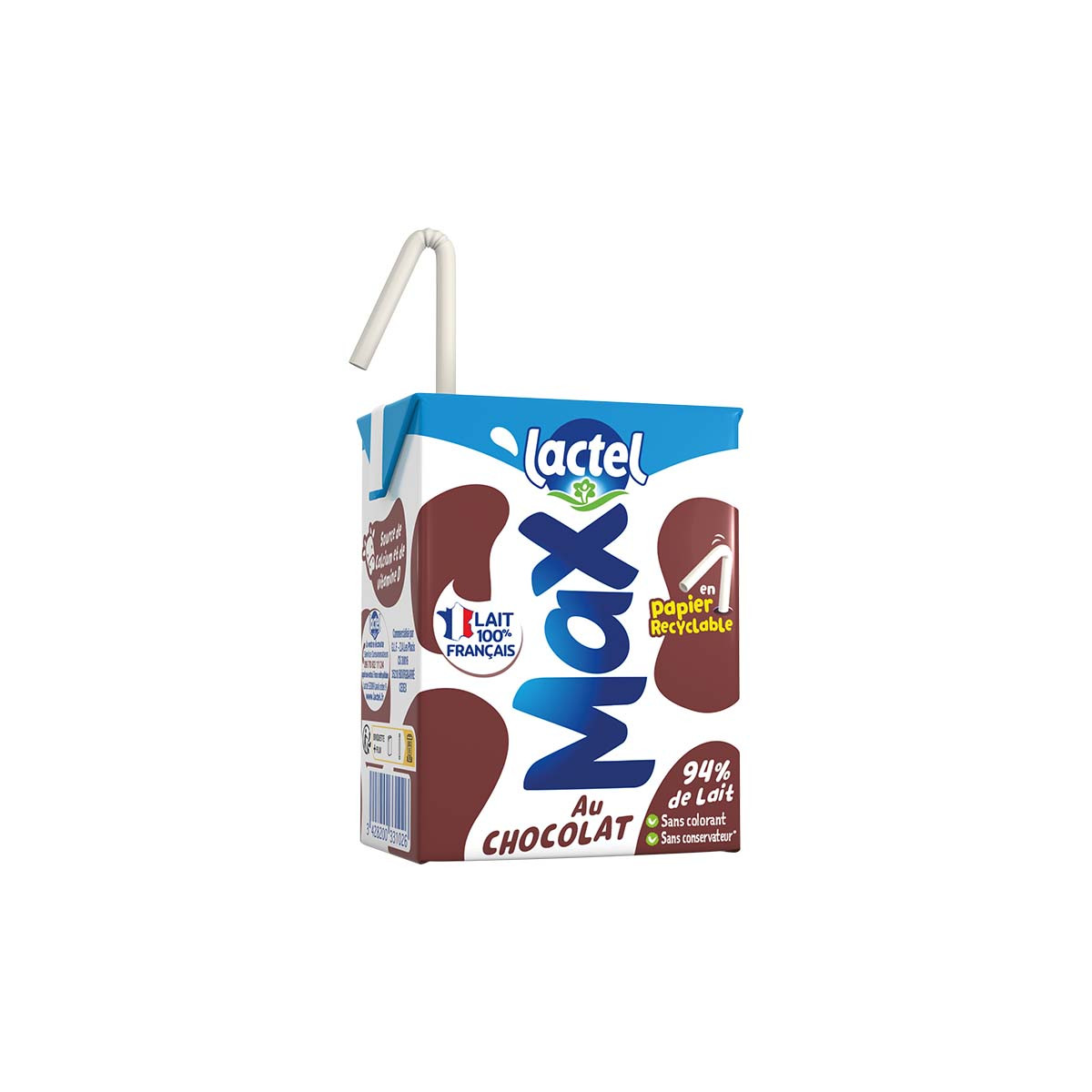 Briquette De Lait Nature 20 Cl Lactel Lactel Max Brique de Lait au Chocolat - 6 x 20 cl