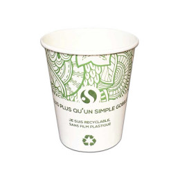 Gobelet en Carton 10 cl Compostable sans Film Plastique - 100 gobelets