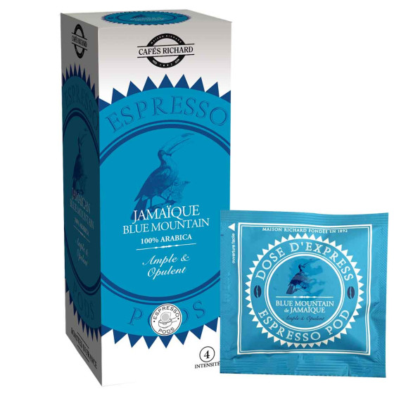 Dosette ESE Cafés Richard Jamaïque Blue Mountain 100% Arabica - 25 dosettes emballées individuellement