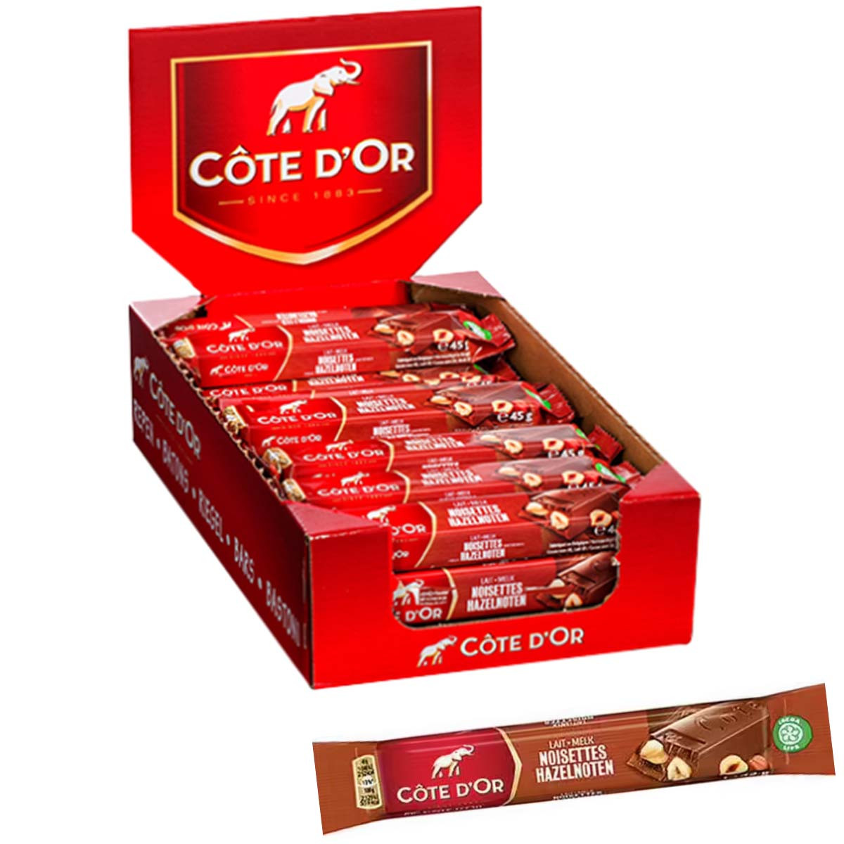 Côte d'Or : 32 bâtons au chocolat au lait et noisettes : Achat en