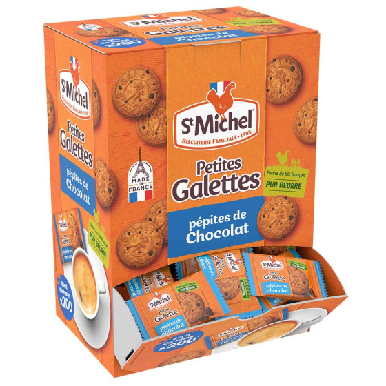 Petite Galette St Michel Pépites de Chocolat - Boite distributrice de 200 galettes emballées individuellement
