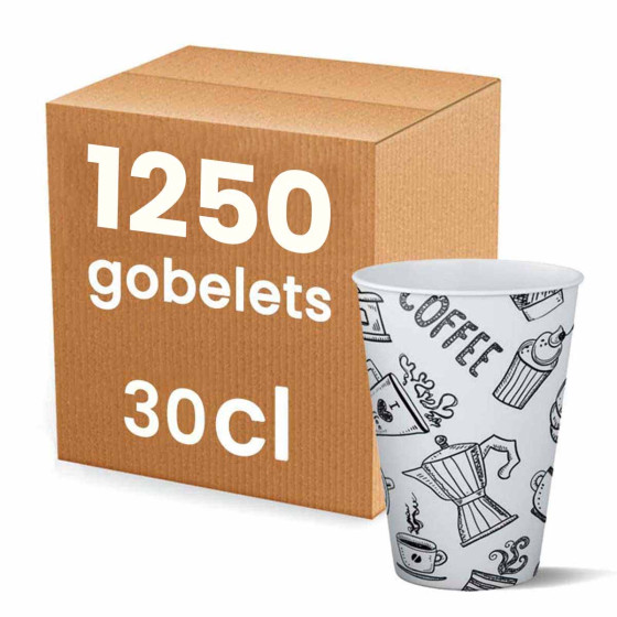 Gobelet en carton Boissons Chaudes 30 cl - 1er prix Graffiti - 1250 gobelets