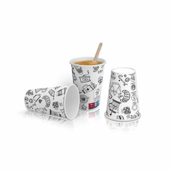 Gobelet à café en carton 18 cl Graffiti - 100 gobelets