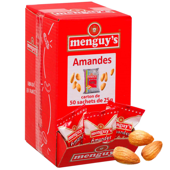 Menguys - Amandes - Boîte distributrice - 50 sachets de 25g
