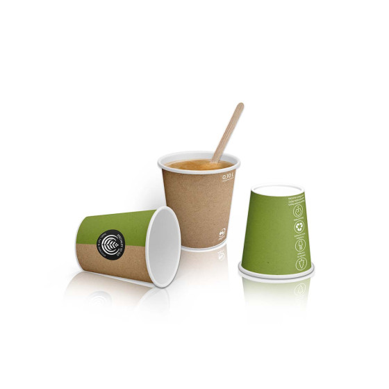Gobelet à café court en carton 10 cl - Premium To Go - 160 gobelets