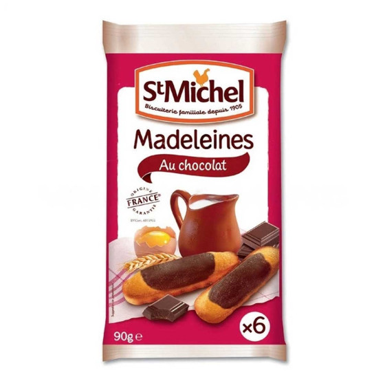 Madeleine longue St Michel marbrée au chocolat - 6 madeleines