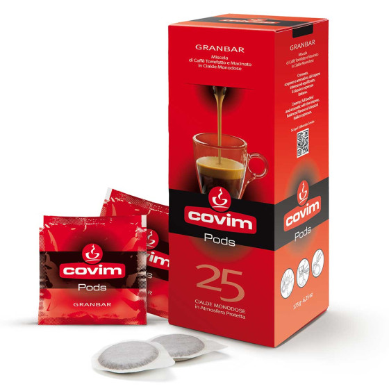 Dosette ESE Café Covim Espresso Granbar - 4 boites - 100 dosettes emballées individuellement
