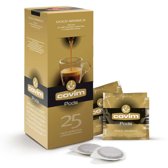 Dosette ESE Café Covim Espresso Gold 100% Arabica - 8 boites - 200 dosettes emballées individuellement