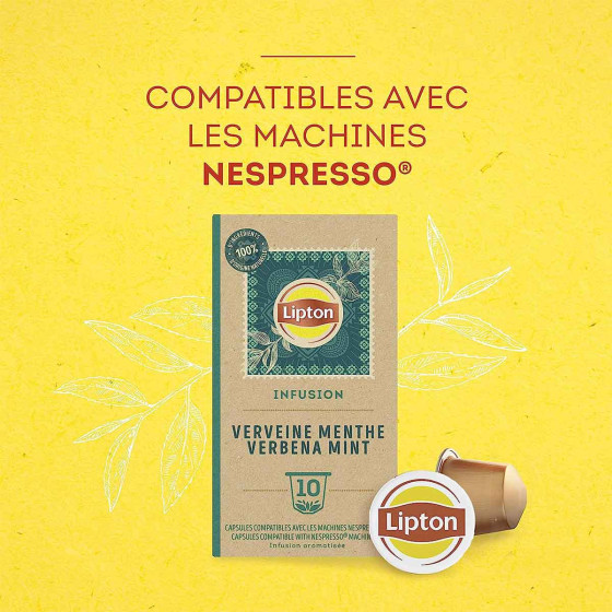 Capsule Nespresso Compatible Infusion Lipton Verveine Menthe - 10 capsules