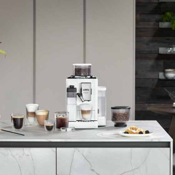 Machine à café en grains Delonghi Rivelia Latte FEB 4455.W Blanc Arctique + 94€ de CADEAUX EXCLUSIFS