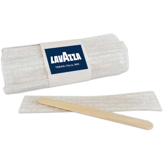 Spatule en bois Touillette Lavazza 105 mm - 1000 spatules emballées individuellement