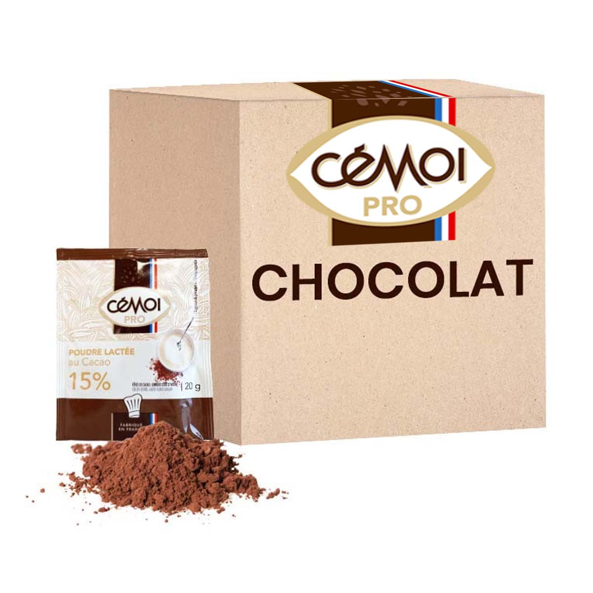 Boisson instantanée 20% de cacao 20 g Cémoi le lot de 20