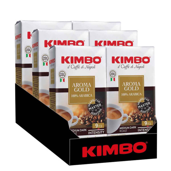 Café Moulu Kimbo Aroma Gold 100% Arabica - 6 paquets - 1,5 Kg