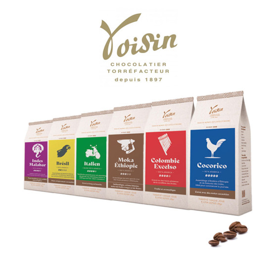 Coffret Découverte Café en Grains Voisin - 6 paquets
