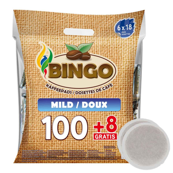 Dosette Senseo compatible Bingo Corsé - Sachet de 6 paquets - 100 dosettes + 8 offertes