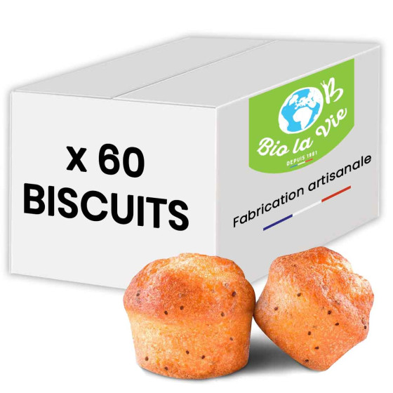 Mini Muffin Citron et Graines de Chia Bio La Vie - 60 muffins emballés individuellement